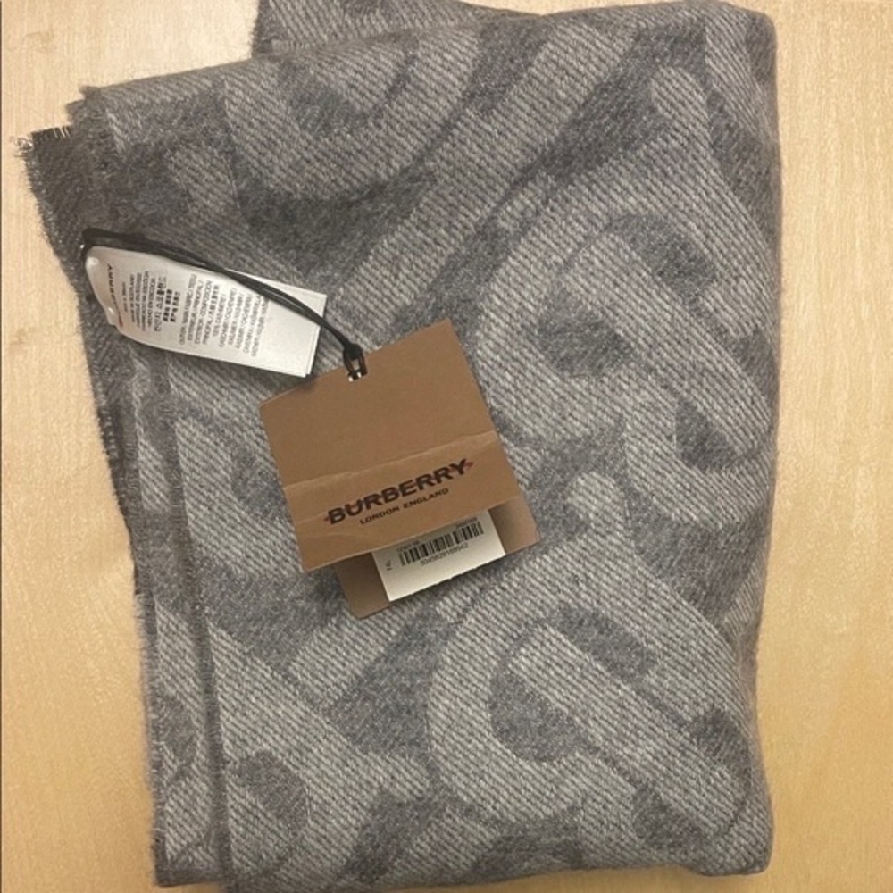 Burberry Charcoal Patterned Men's Scarf